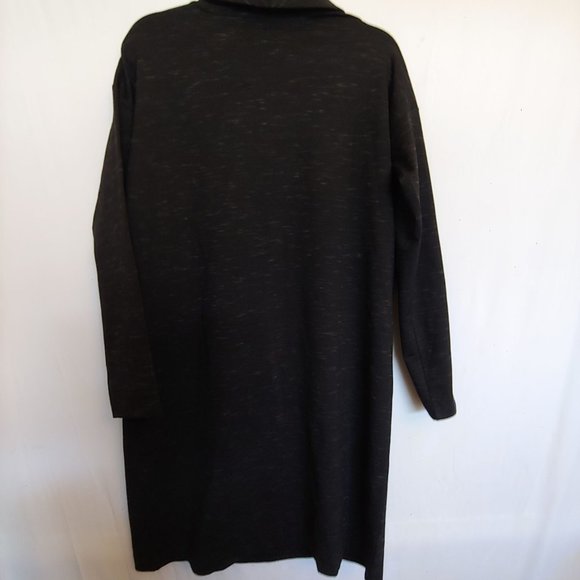 J. Jill Wearever black/gray long sleeve turtle neck knee length dress S pockets - Picture 7 of 15